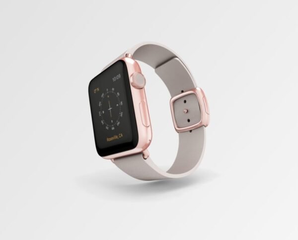 smartwatch branco e rose